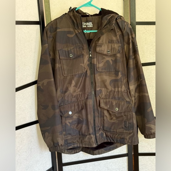 Michael Kors Camouflage Lined Jacket  ~ Hooded ~ Pockets - Picture 1 of 14